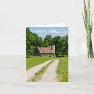Cartão Caminho Através De Uma Fazenda Pensando Em Sua Pl