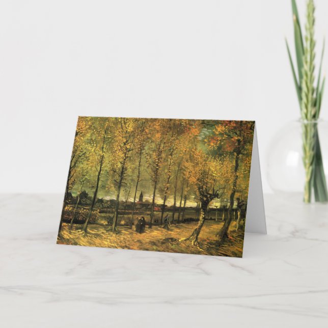 Cartão Caminho com Choupos de Vincent van Gogh (Frente)