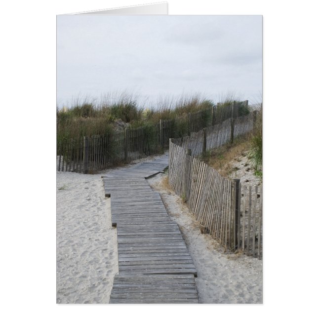 Cartão Caminho de barco até Beach Atlantic City, Nova Jer (Frente)