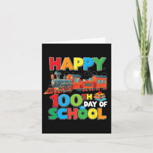 Cartão Caminho De Ferro Feliz 100º Dia De Meninos Escolar