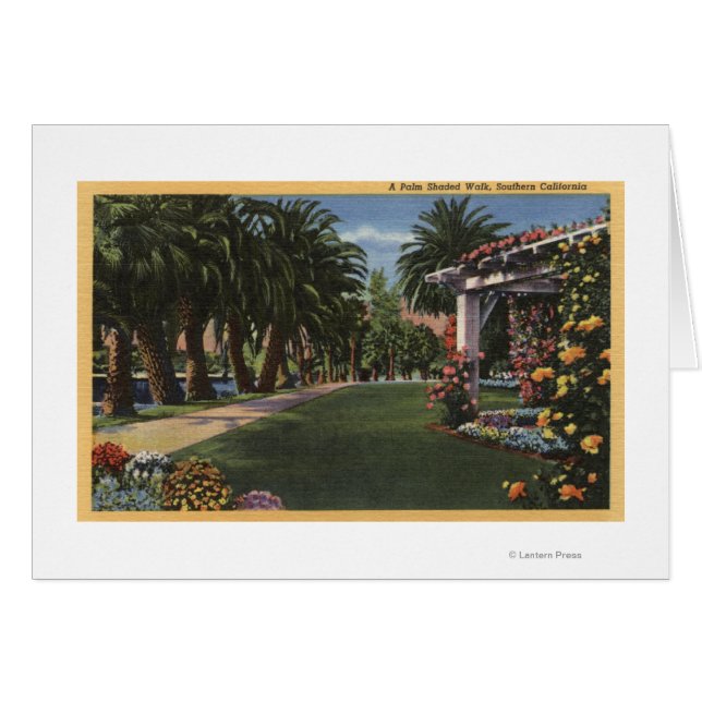 Cartão Caminho Sombreado da Palma da CalifórniaA (Frente Horizontal)