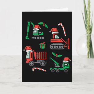 Cartão Caminhões de Construção de Natal para Crianças Cam