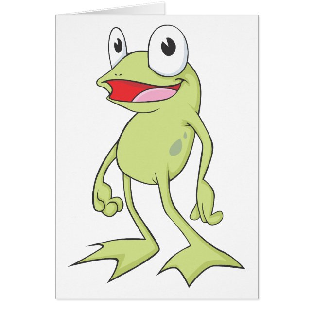 Cartão Camisa aberta de sorriso da boca do sapo bonito do (Frente)