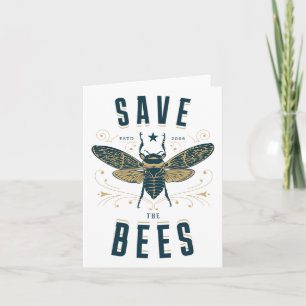 Cartão Camisa Apiário Retro Save The Bees Abelha Apiculto
