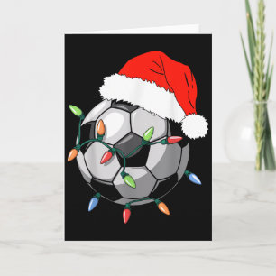 Cartão Camisa Bola de Futebol do Papai Noel Homens Jovens