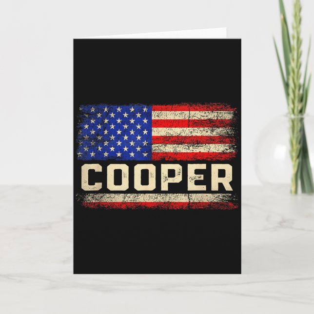 Cartão Camisa Cooper Sobrenome Cooper Nome Bandeira Ameri (Frente)