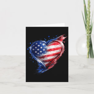 Cartão Camisa da Bandeira Americana do Coração EUA Homens