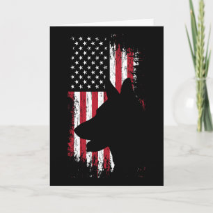 Cartão Camisa da Bandeira Americana do Pastor Alemão Usa