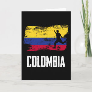 Cartão Camisa da Bandeira da Colômbia Time de Futebol Col