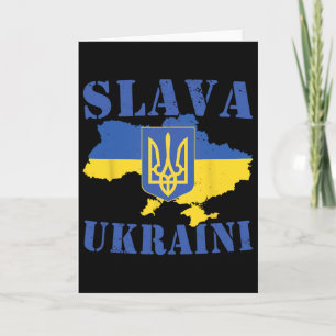 Cartão Camisa da Ucrânia Slava Ukraini Bandeira Ucraniana