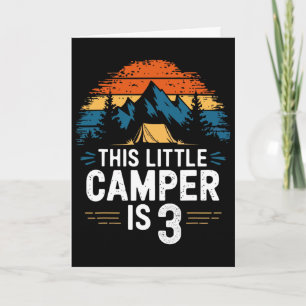 Cartão Camisa de Acampamento de 3º Aniversário para Crian