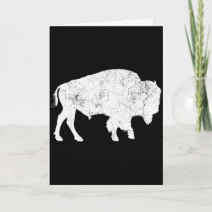 Cartão Camisa de Amante de Animais Búfalo Retro Angustiad