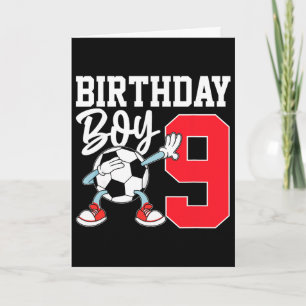 Cartão Camisa de Aniversário de 9 Anos Para Meninos Futeb