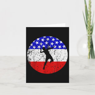 Cartão Camisa de Badminton de Bandeira Americana - Jogado