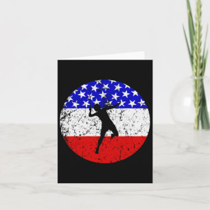 Cartão Camisa de Badminton de Bandeira Americana - Jogado