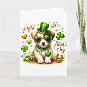 Cartão Camisa de bebê feliz dia de São Patrício Cachorro