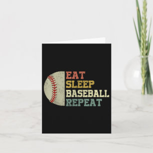Cartão Camisa de beisebol Comer Dormindo Baseball Repete