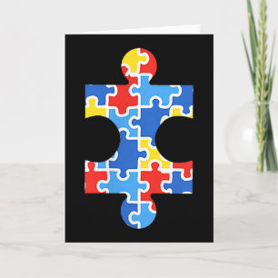 Cartão Camisa de Bolso de Peça de Puzzle de Conscientizaç