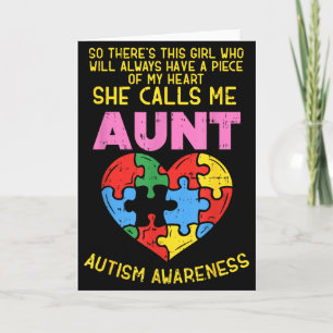 Cartão Camisa de conscientização da tia sobre o autismo G