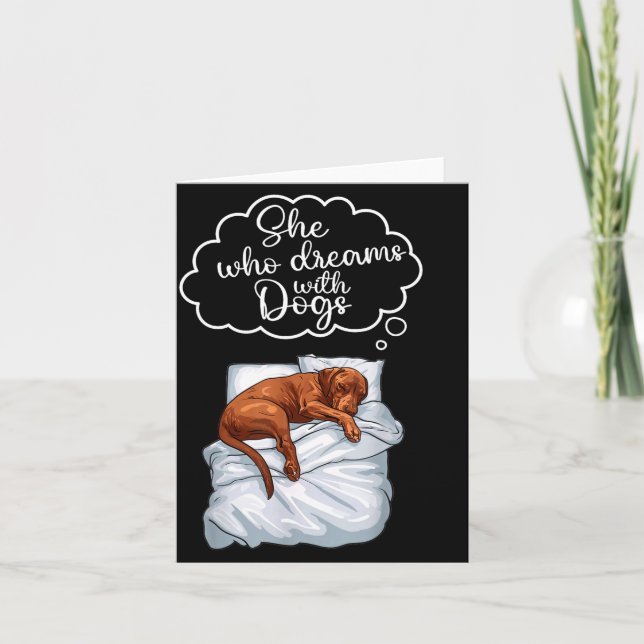 Cartão Camisa de dormir de cachorro Vizsla  (Frente)