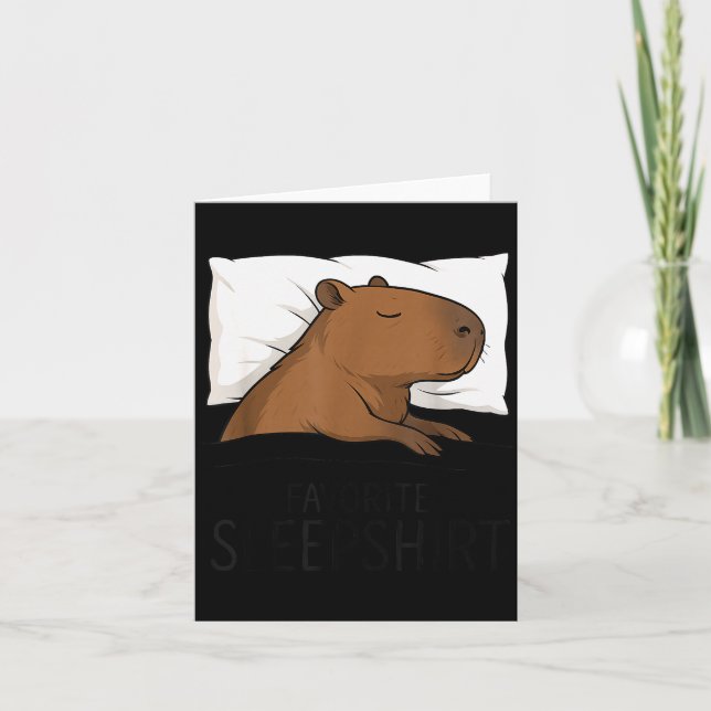 Cartão Camisa de dormir favorita do capivara para meninos (Frente)