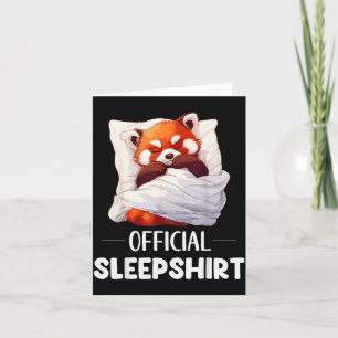 Cartão Camisa de dormir Panda Vermelho Amantes de Animais