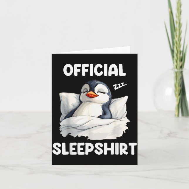 Cartão Camisa de dormir Penguim Amantes de Animais Pijama (Frente)