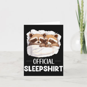 Cartão Camisa de dormir Sleeng Guaxinim Amantes de Animai