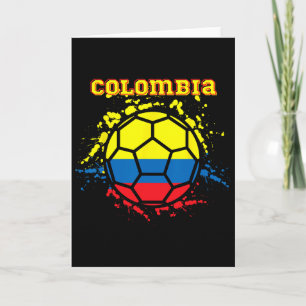 Cartão Camisa de Fã de Futebol Bandeira Colombiana da Col