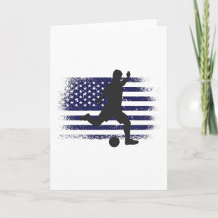 Cartão Camisa de Fã de Futebol dos EUA Bandeira Americana