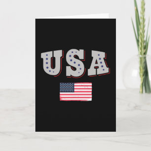 Cartão Camisa de Fã de Futebol dos EUA Camisa Bandeira Am
