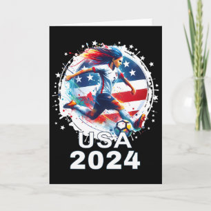 Cartão Camisa de Futebol Bandeira Americana Futebol Femin
