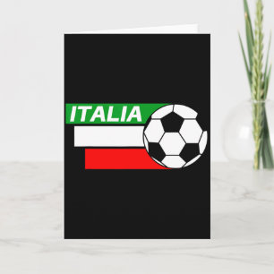 Cartão Camisa de Futebol Itália Cores da Bandeira Italian