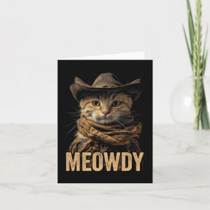 Cartão Camisa De Gato Meowdy Cowboy País Ocidental