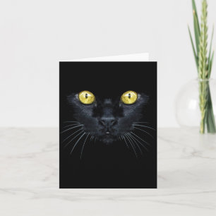 Cartão Camisa de Gato Preto Halloween Assustador Olhos Am