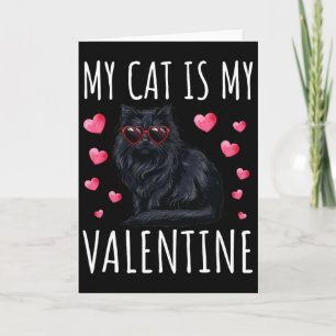 Cartão Camisa de Gato Preto Mulheres Homens Meu Gato é Me