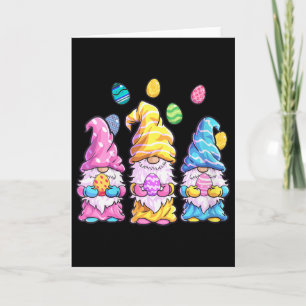 Cartão Camisa de Gnome Feminina de Páscoa Roupas de Pásco