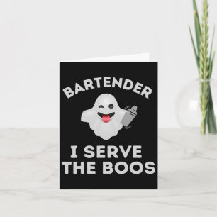 Cartão Camisa de Halloween Bartender - Servidor Fantasma