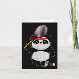 Cartão Camisa de Humor Esportivo de Badminton Panda