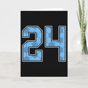Cartão Camisa de jogador padrão de futebol azul número 24