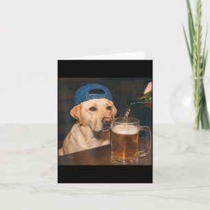 Cartão Camisa de Labrador Bebendo Cerveja Dia dos Pais En