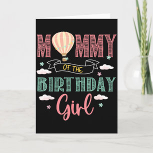 Cartão Camisa de Mãe da menina de aniversário balão de ar