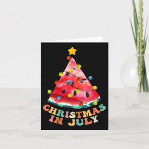 Cartão Camisa de Melancia de Natal em Julho Funny Verão V