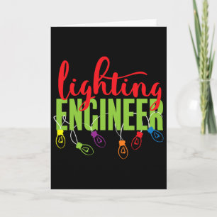 Cartão Camisa De Natal De Engenheiro De Iluminação Para H