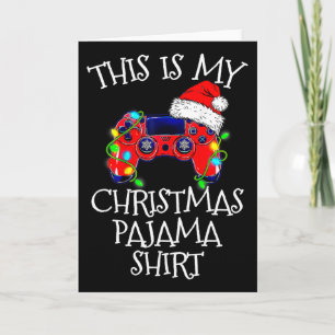 Cartão Camisa de Natal de Pijama Controle de Video Game P