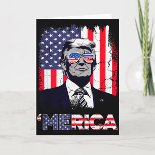 Cartão Camisa de Natal Merica Trump 4 de Julho Trump Ame