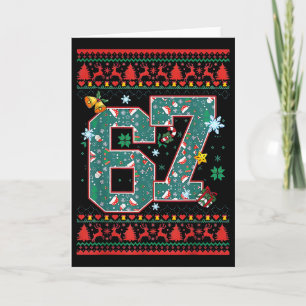 Cartão Camisa de Natal Retro 67 Six Seven Meme