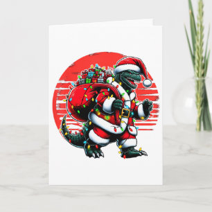 Cartão Camisa de Natal Santazilla Monstro Japonês Kaiju