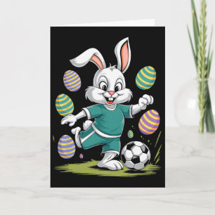 Cartão Camisa de Páscoa de Futebol Meninos Bunny de Pásco