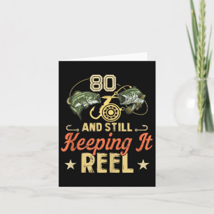 Cartão Camisa De Pesca De Aniversário De 80 Engraçado Par